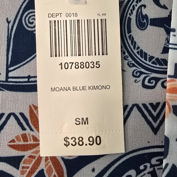 Blue and Orange Patterned Women's Top - Picture 2 of 4